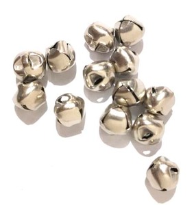 Clochettes rondes en fer poli argenté de 12 mm - Sculpture décorative chinoise moderne pour Noël - Product Image 1