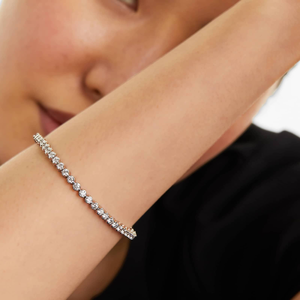 สร้อยคอเพชรมอยส์ซาไนต์เงิน925ไร้กาลเวลา6นิ้วสง่างามใส่ได้ทุกวันเครื่องประดับที่ดีสำหรับงานแต่งงานกำไลเทนนิส - Product Image 4