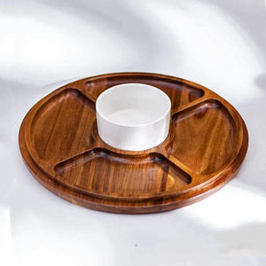 Bandeja de Servir de Acero Inoxidable con Tazón para Salsas, Bandeja Decorativa para Servir Aperitivos, Plato para Servir Aperitivos con Taza para Salsas - Product Image 6