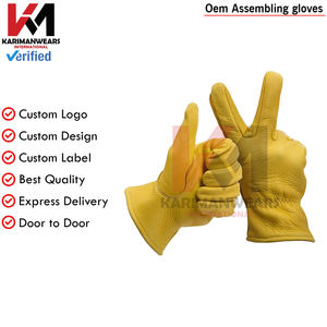 Gants en cuir de daim Tan pleine fleur pour hommes de qualité supérieure doux durables et chauds avec des gants d'assemblage de style doublure luxueux - Product Image 3