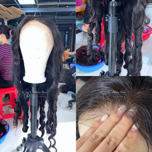 Precio al por mayor de la más alta calidad rizado Pixie Super suave extensiones de cabello vietnamita proveedor de cabello crudo pelucas delanteras de encaje completo sin pegamento - Product Image 3