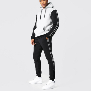 Ensemble de survêtement 2 pièces unisexe grande taille avec logo personnalisé OEM – Sweat à capuche et pantalon de jogging en molleton écologique - Product Image 1