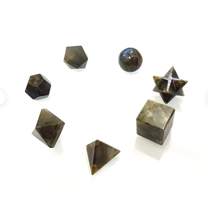 Pierre de Labradorite à Vente Chaude, Solides Platoniques, Ensemble de Géométrie Sacrée 7 Sept, Pierre de Labradorite, Solides Platoniques, Cristal de Guérison Sacré - Product Image 2
