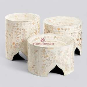 Base para Pastel de Bambú con Núcleo de Nácar, Ecológica, No Tóxica, Hecha a Mano, con Concha Natural para Presentación de Pasteles, Postres y Repostería, Vietnam - Product Image 1