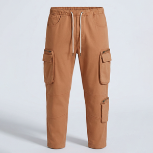 Pantalon cargo de travail pour homme, écologique, délavé, 98% coton, 2% élasthanne, extensible, anti-plis, personnalisable (marque privée disponible) - Product Image 1