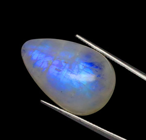 Cabujón de piedra lunar arcoíris Natural genuino en forma de pera gemas de piedra lunar llamativas azules para joyería - Product Image 5