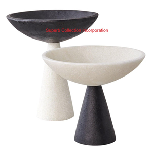 Bol de service en marbre vert foncé naturel poli à la main Bol à fruits de luxe en pierre verte Aurora pour la décoration intérieure et la pièce maîtresse de cuisine - Product Image 2