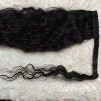 Extensions de cheveux en queue de cheval vierges non traitées, perruque en queue de cheval, extension de cheveux à cordon avec enroulement de tresse, prix de gros le plus bas