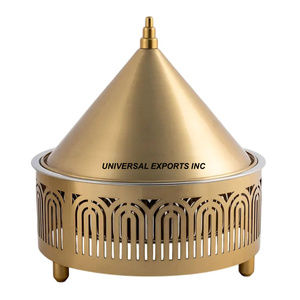 Diseñador Nogal Acabado Hotpot Tamaño personalizado Hecho a mano Diseñador Cazuela Clásico Elegante Nuevo Calentador de alimentos de metal - Product Image 3