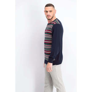 Maglione con Cappuccio da Uomo Blu Navy con Motivo Fair Isle, Impermeabile, 100% Cotone, Lavabile in Lavatrice, Taglia 2 Extra Large, Traspirante, con Stampa Frontale - Product Image 4