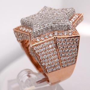 Igi Certified CVD HPHT Lab Grown Created Diamond Ring 14K Rose Gold Plated Eternity Wedding Ring Diamond Anillo para hombre - Product Image 3