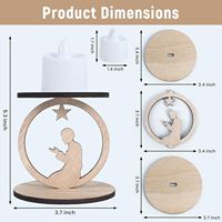 Ensemble de 3 porte-bougies en bois modernes faits à la main pour la décoration de la maison, Ramadan et Eid