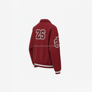 Veste universitaire en mélange de laine de qualité supérieure 420 GSM couleur marron lourd personnalisé Chenille Logo broderie veste universitaire pour homme - Product Image 4