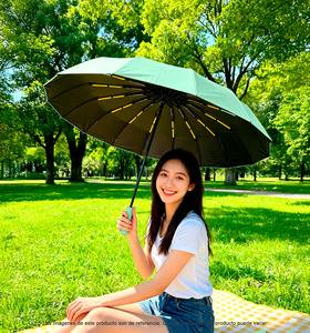 Paraguas Plegable Reforzado Clásico de 12 Varillas con Protección Contra el Viento y la Lluvia, Incluye Funda con Cierre, Calidad Premium - Product Image 4