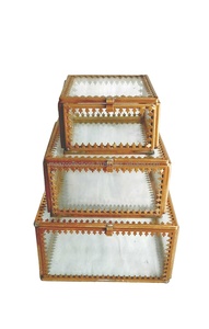 Cajas de Regalo de cristal transparente de alta calidad, con tapa de vidrio, cajas de joyería hexagonales decorativas, Logo personalizado, brazalete de anillo - Product Image 4