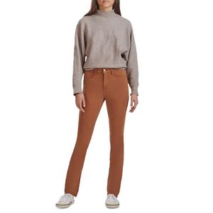 Jeans JEN7 da Donna Marroni in Sateen, Gamba Dritta Slim, Taglie 0-2XL, Lavabili e Traspiranti, con Decorazione a Bottoni, Lunghezza Regolare - Product Image 1