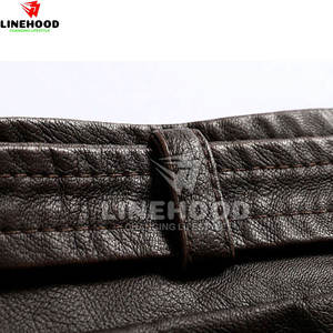 Logo personnalisé Veste en cuir de vache de haute qualité pour homme avec col montant Vêtements tendance pour homme - Product Image 4