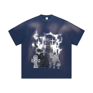 220GSM Heavyweight 100% Cotton <b>Satin</b> Solid Short Sleeve O-Neck T-<b>Shirt</b> Plus Size <b>for</b> <b>Men</b> DTG/DTF Screen Printing - Product Image 3