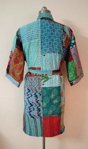 Patchwork Handmade Kantha Coat Kantha Quilted <b>Jacket</b>, Kantha Quilt Women Wear Bath Robe Comfortable for Winter Wear Women <b>Kimono</b> - Product Image 5