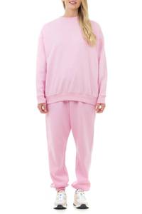 Prix direct usine – Nouveau sweat-shirt rose doux au toucher 100 % coton pour femme, style streetwear, col rond, manches longues, idéal pour l'entraînement et la gym - Product Image 2