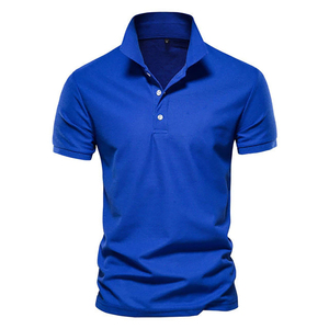High Quality <b>Men's</b> Casual Short Sleeve <b>Polo</b> <b>Shirts</b> 100% Cotton Soft Comfortable Solid Color Front Embroidery Logo Silk Screen - Product Image 1