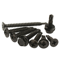 # 6 # 8 # 10 # 12 M4.2 M4.8 M5.5 Sekrup Baja Tahan Karat Hitam 410 Phillips Kepala Datar Countersunk Self Drilling untuk Lembaran Logam Metrik