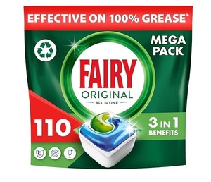 Tabletas de lavavajillas Fairy All-In-1 Bulk, tabletas de lavavajillas Fairy, 110 tabletas, originales - Product Image 1