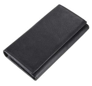 Men's Genuine Leather Slim <b>Wallet</b> With Striped Lining Fold Closure <b>Card</b> <b>Holder</b> Short Length Minimalist Design - Product Image 5