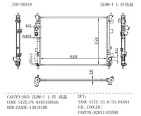 Pièces détachées automobiles JD 36319, système de refroidissement, radiateur d'eau pour BYD Han DM-I 1.5T Mt SA3HE1301010B, radiateur en aluminium