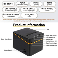 Imprimante thermique de reçus 80mm, Ethernet LAN sans fil, 250 mm/s, coupeur automatique haute vitesse pour cuisine, point de vente, restaurant, livraison de nourriture