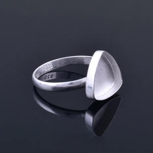 7-30 MM trillion forme pince tasse 925 en argent Sterling anneaux faits à la main en gros lunette réglage sans pierres précieuses trouver des bijoux - Product Image 3