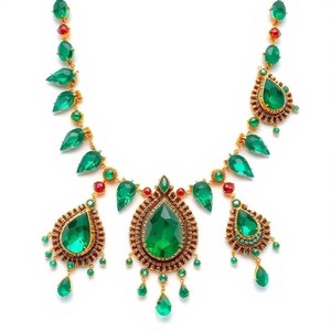 สร้อยคอสีเขียวชุบทองสเตอร์ลิง925เครื่องประดับที่ดีของขวัญครบรอบชุบทอง18K - Product Image 6