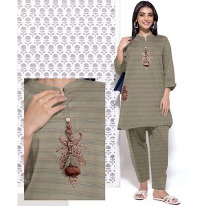 Conjunto de Traje Largo Khaddar para Mujer KN TOORKHAM, Estilo Tradicional con Diseño Elegante - Product Image 2