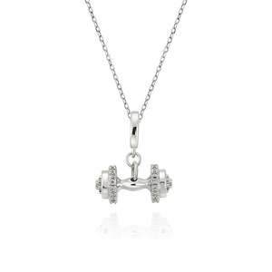 Colgante Jeulia Move My Way con diseño de mancuerna, de aleación de zinc chapada, con detalles de diamantes - Product Image 2