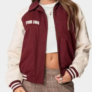 Veste universitaire décontractée à manches longues Bomber Top Tendance Veste universitaire Letterman à motif personnalisé pour dames - Product Image 2