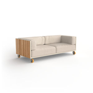 Sofá de Tres Plazas VINEYARD, Estilo Contemporáneo Minimalista, Muebles de Ratán PE para Exteriores, Patio, Terraza, Sala de Estar, Estilo Relajado - Product Image 1