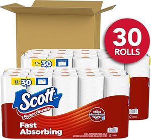 Toallas de papel Scott, elige una hoja, 30 rollos dobles (2 paquetes de 15) = 60 rollos regulares (100 hojas por rollo) - Product Image 5