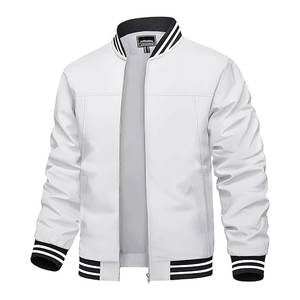 Chaqueta de bombardero con soporte bordado con diseño de Letterman informal Unisex, lona de invierno, ligera, a prueba de viento, con un solo botón, frontal OEM - Product Image 6
