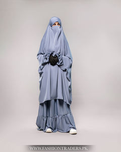 Wholesale Modest Simple Jilbab Factory Supply Buy Online Solid Color Floor-<b>Length</b> Eco-Friendly Breathable Material for Muslim - Product Image 4