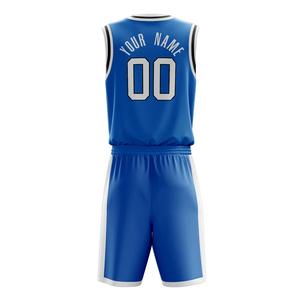 Ensemble d'uniformes de basketball sublimés personnalisés pour hommes, maillot et short en polyester respirant avec impression de logo, idéal pour les équipes sportives - Product Image 3