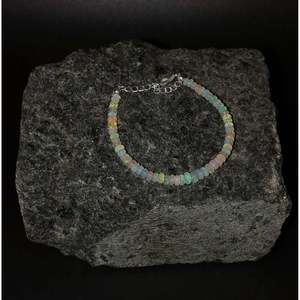 AAA+ Ethiopian Fire Opal Bead <b>Bracelet</b> 925 Sterling <b>Silver</b> Gift - Product Image 5