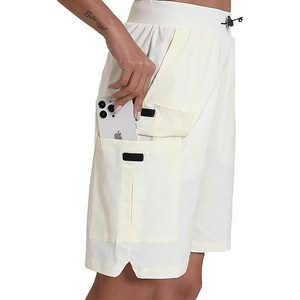 Short éponge élastique taille haute pour femmes à la mode avec poche pantalon de course d'entraînement athlétique à séchage rapide - Product Image 4