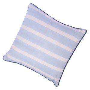 Funda de Cojín 100% Algodón, Estampada a Mano, Azul Marbella, Estilo Europeo, con Cierre de Cremallera, Ecológica, para Uso en el Hogar o Hotel - Product Image 2