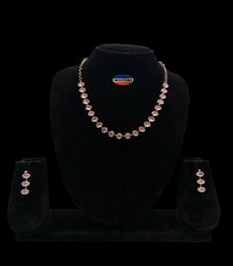 Mode élégant Vintage goutte d'eau diamant en acier inoxydable étincelant bijoux collier boucle d'oreille ensemble pour les femmes fête de mariage - Product Image 1