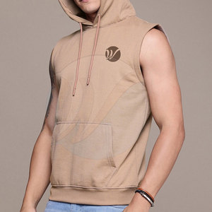 Sudaderas con capucha de gimnasio sin mangas para hombres más vendidos Nuevo estilo de algodón mezclado con MOQ bajo para el ejercicio de primavera - Product Image 3