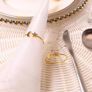 A-one Anneaux de serviette en métal conçus par une étoile de lune de qualité pour améliorer la présentation des repas formels et des fêtes de famille - Product Image 6