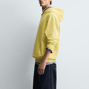 Sweat à capuche tendance pour hommes, de haute qualité, respirant, avec logo personnalisé, pour l'hiver, service OEM, prix de gros / Couleur unie avec capuche 2026 - Product Image 3