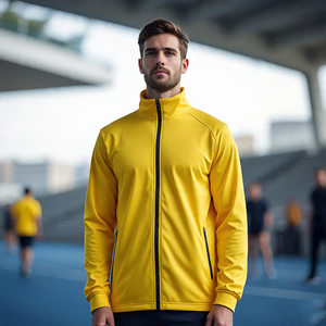 Vestes de football sur piste à col montant pour hommes veste d'entraînement coupe régulière vestes de traqueur de football de course à pied fitness pour hommes - Product Image 3