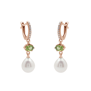 Creative Design Genuine 6x4 MM Peridot & 8x11MM Pearl Gemstone 925 Sterling Silver <b>Long</b> <b>Earrings</b> 5.1 Gram Fine Jewelry Wholesale - Product Image 6
