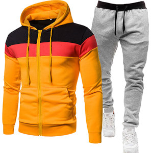 Ensemble de 2 pièces pour homme : sweat à capuche zippé et pantalon de sport, style streetwear d'hiver, décontracté, jogging, vêtements de sport d'extérieur, sweats à capuche 100% coton, style streetwear - Product Image 3
